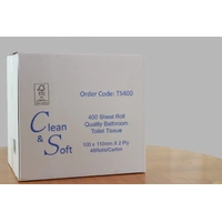 CLEAN & SOFT Quality Toilet Paper 400S/2Ply 48Rolls/Carton