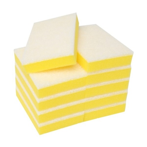 EDCO Non Scratch Sponge Scourer - White & Yellow - 10pk