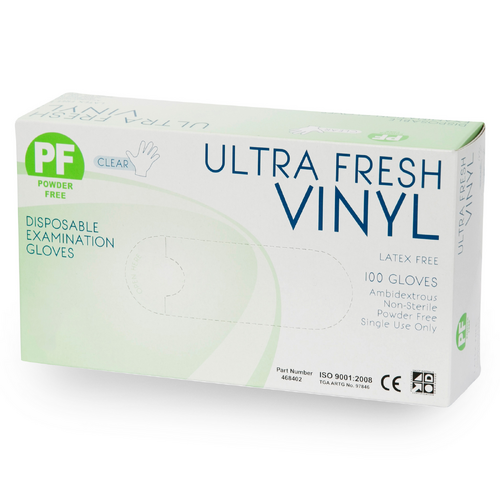 STEELDRILL Ultra Fresh Clear Vinyl Powder-Free Gloves - Extra Large - 100/pk