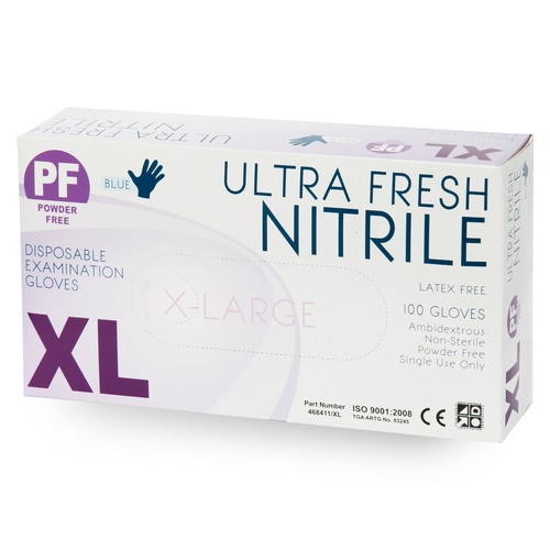 STEELDRILL Nitrile Gloves BL U/Fresh P/F S - 100Pcs/C