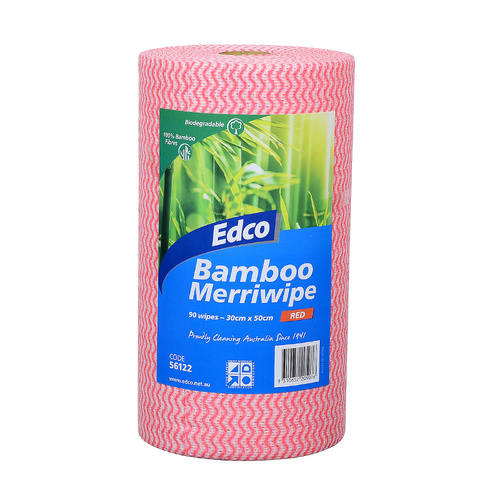 EDCO Bamboo Merriwipe Roll Red - 90 wipes