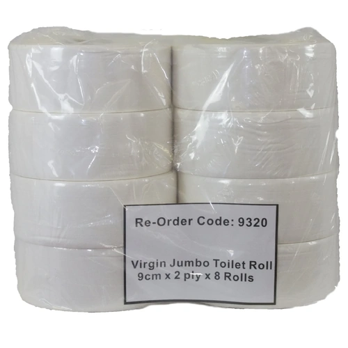 CLEAN & SOFT Jumbo Roll Toilet Paper - 9cmx300m 2-ply 8Rolls/C