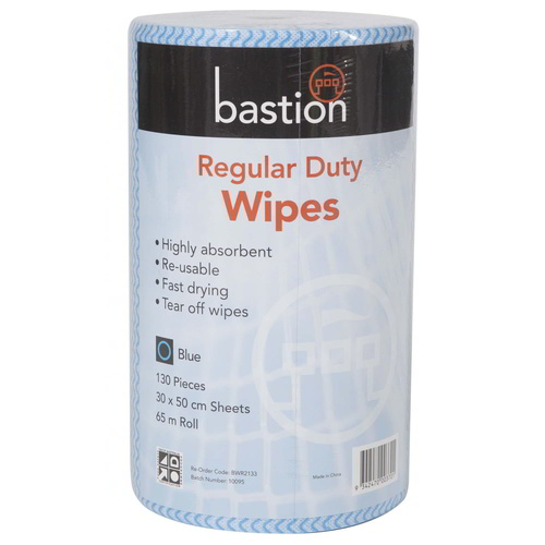 BASTION Regular Duty Wipes 65m- Blue