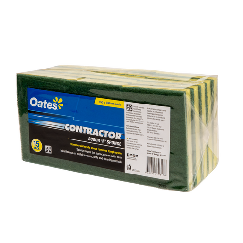 OATES SPONGE SCOURER YELLOW GREEN
