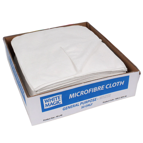 WHITE MAGIC Microfibre Gen Purpose Cloth White
